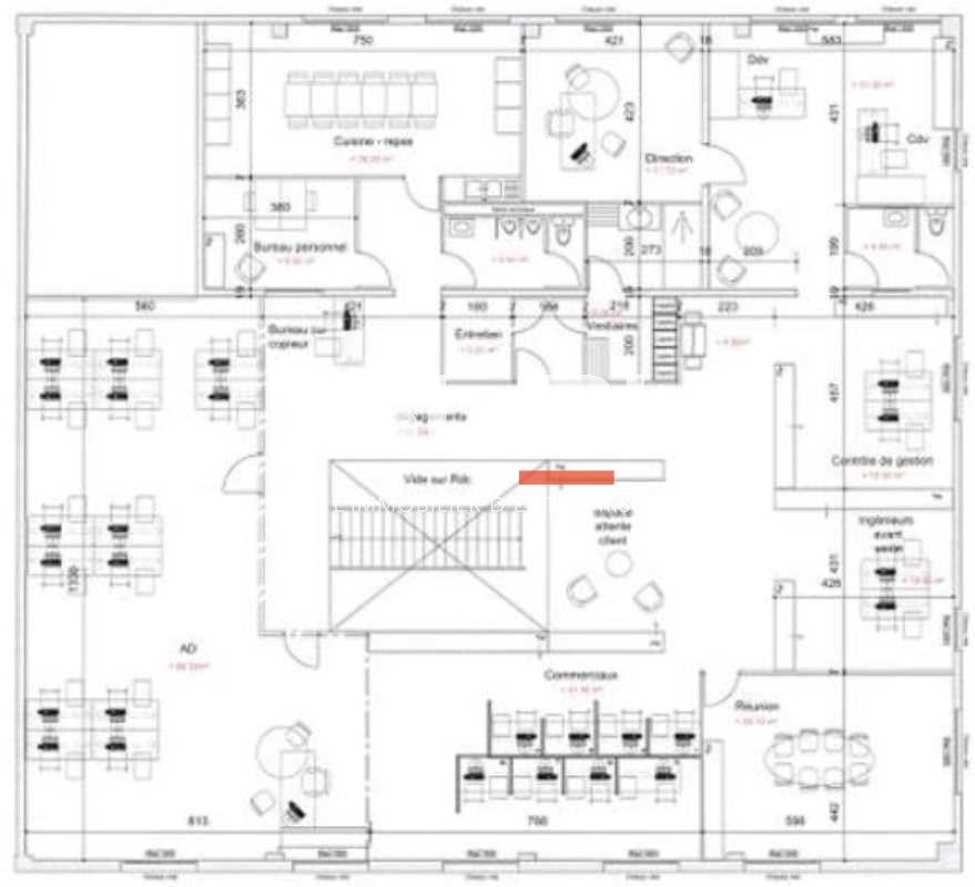 Location bureaux 798 m² non divisibles