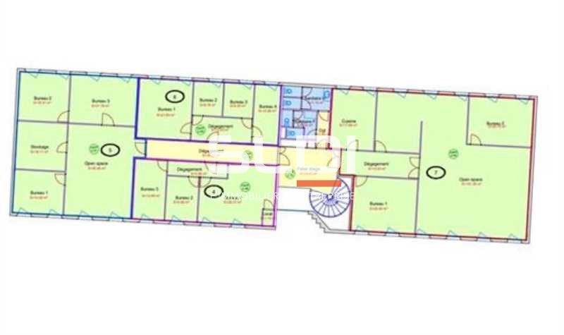 Location bureaux 1385 m² divisibles à partir de 101 m²