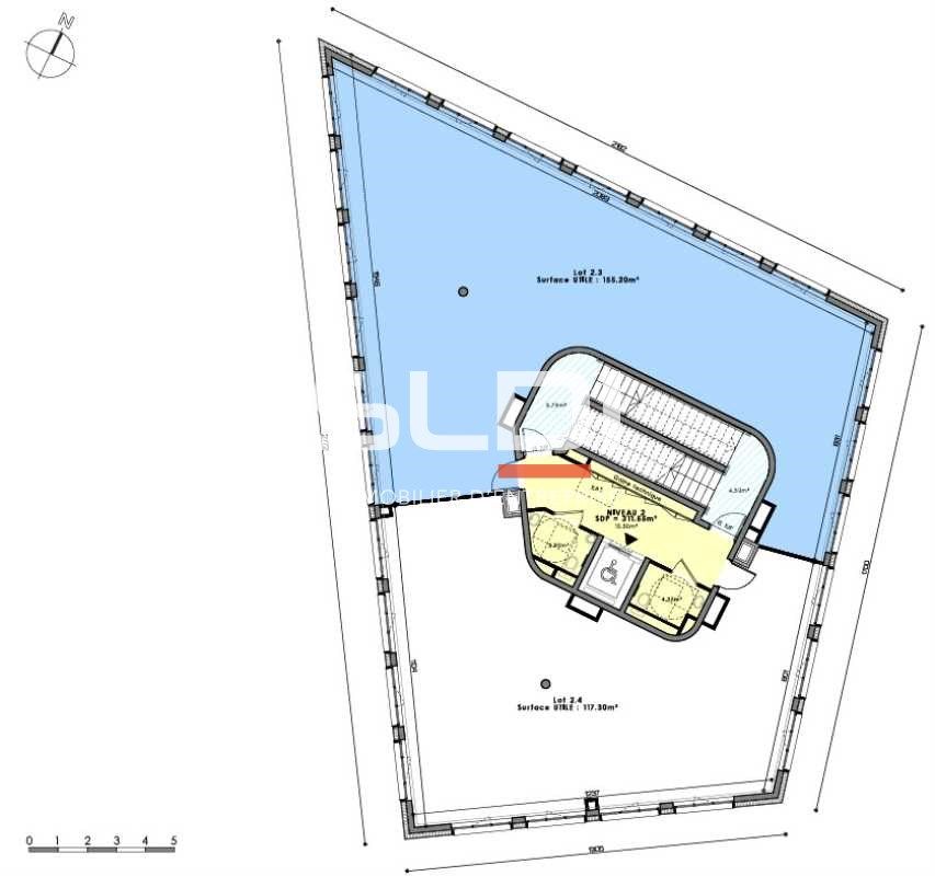 Location bureaux 157 m² non divisibles