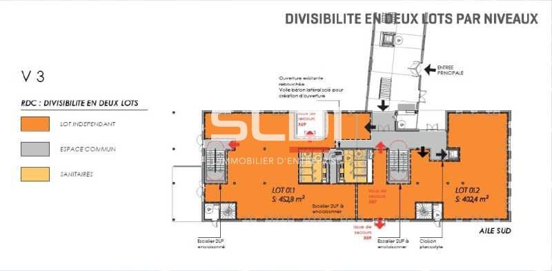 Location bureaux 402 m² non divisibles
