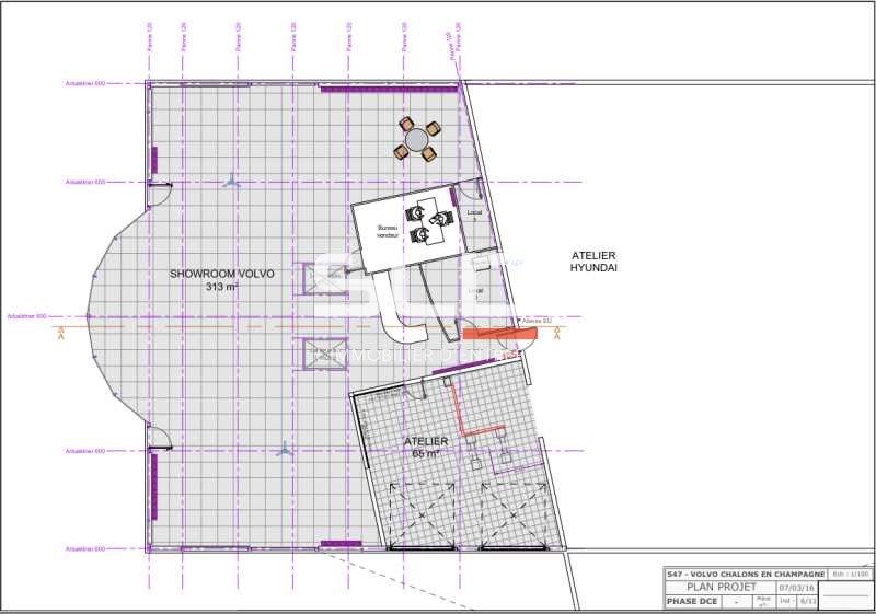 Location locaux commerciaux 378 m² non divisibles