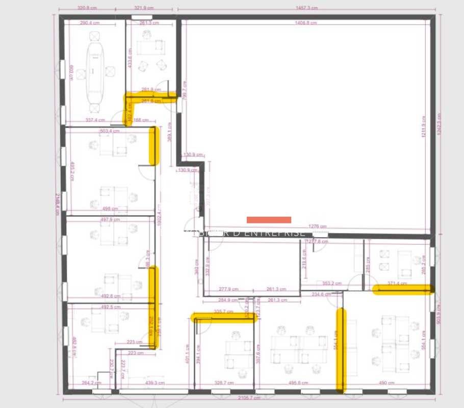 Location bureaux 280 m² non divisibles
