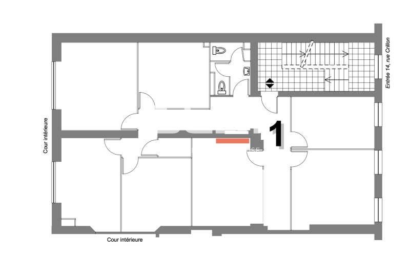 Location bureaux 134 m² non divisibles