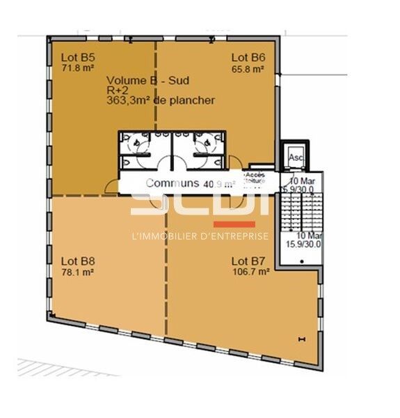 Vente bureaux 727 m² divisibles à partir de 74 m²