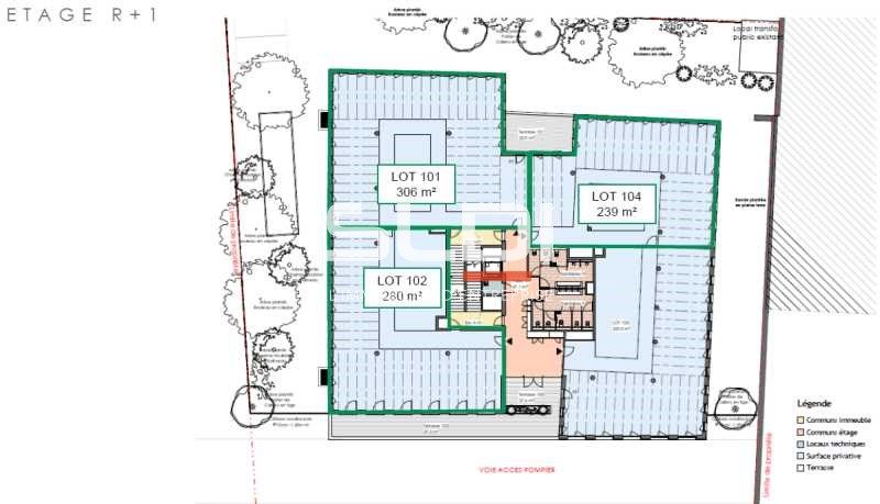 Vente bureaux 825 m² divisibles à partir de 239 m²