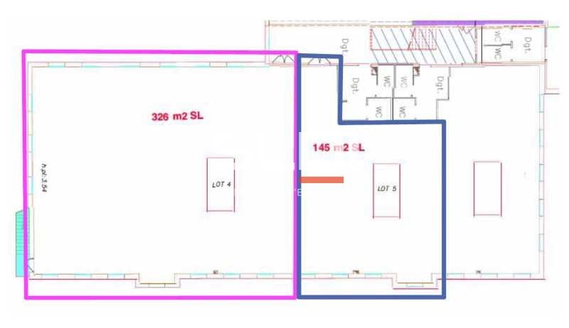 Location bureaux 647 m² divisibles à partir de 154 m²