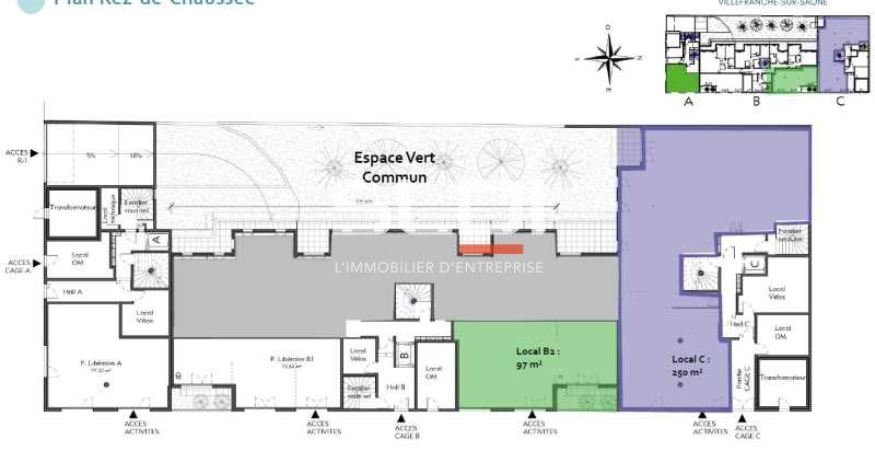 Vente locaux commerciaux 347 m² divisibles à partir de 97 m²