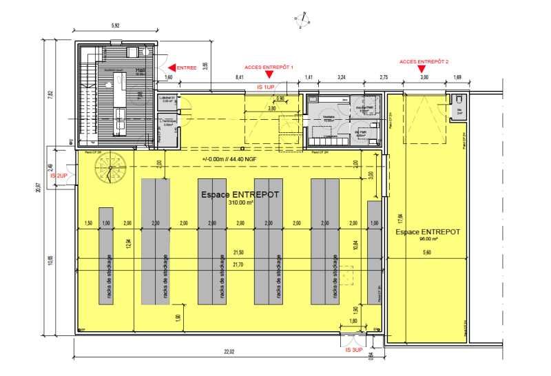 Location entrepots 557 m² non divisibles