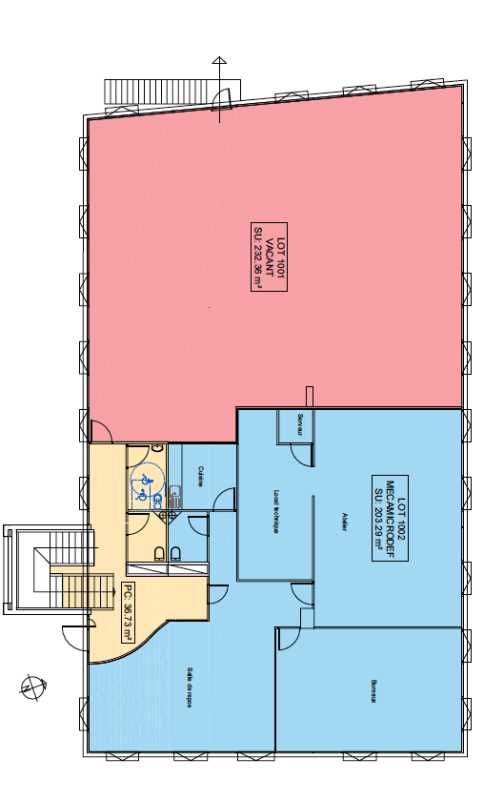 Location bureaux 249 m² non divisibles