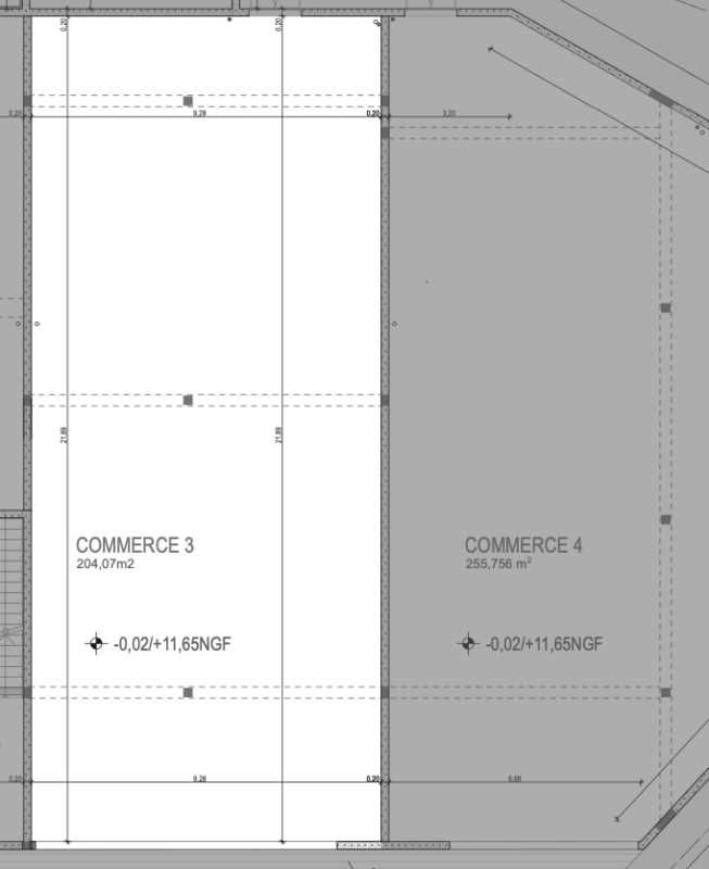 Location locaux commerciaux 459 m² divisibles à partir de 204 m²