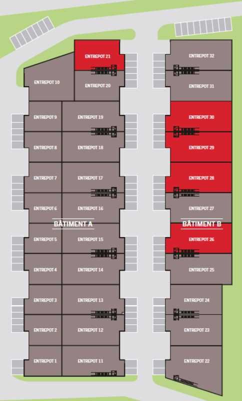 Location entrepots 2132 m² divisibles à partir de 293 m²