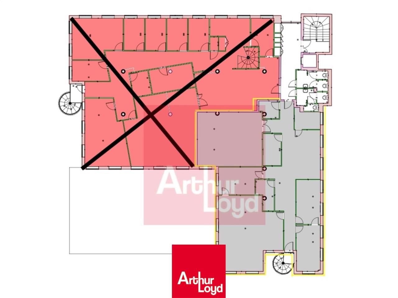 Location bureaux 556 m² divisibles à partir de 276 m²