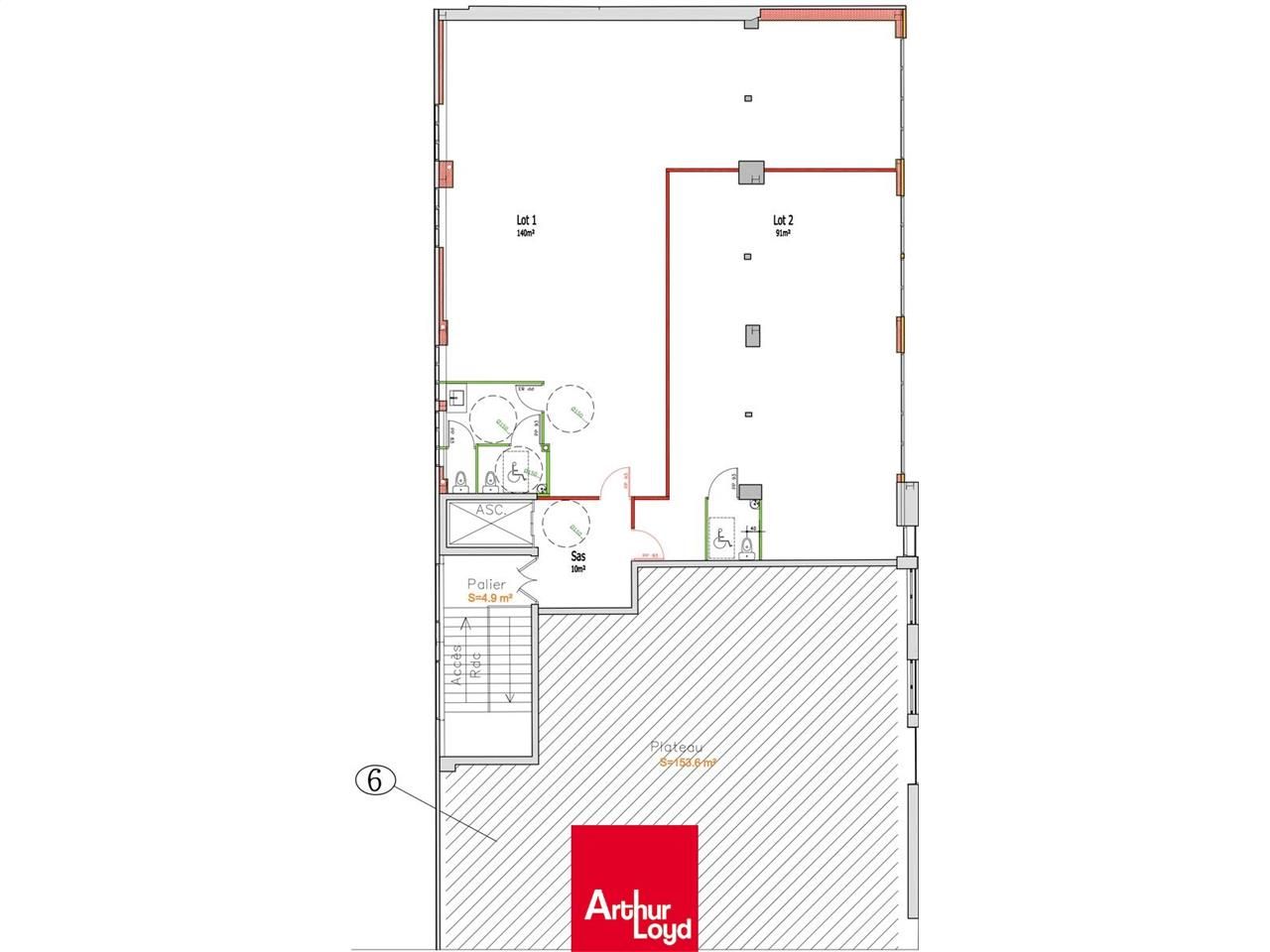 Vente bureaux 110 m² non divisibles