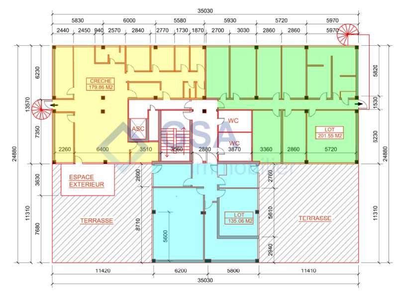 Location bureaux 642 m² divisibles à partir de 130 m²