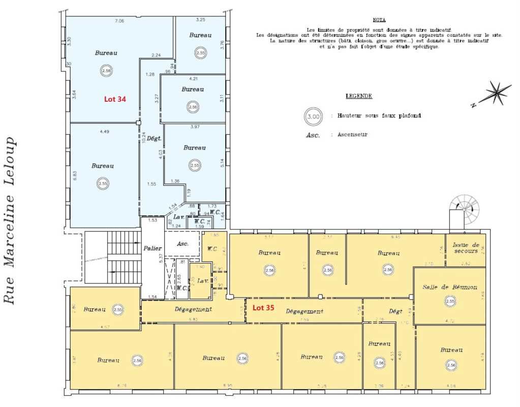 Vente bureaux 136 m² non divisibles