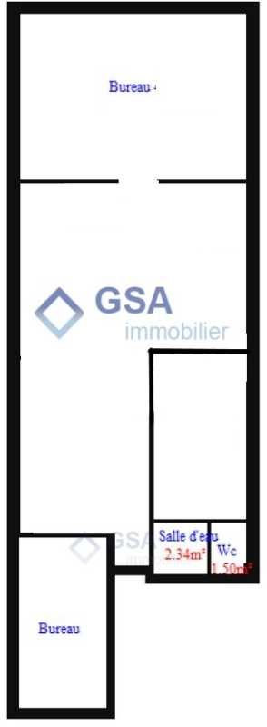 Location bureaux 107 m² non divisibles