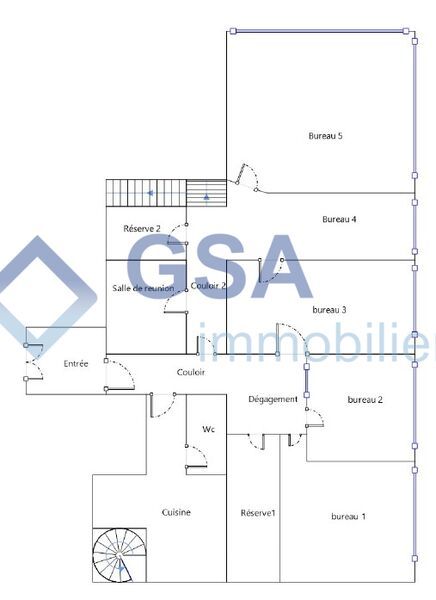 Vente bureaux 161 m² non divisibles