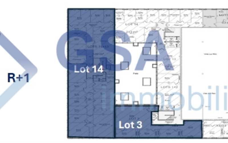 Location bureaux 213 m² non divisibles