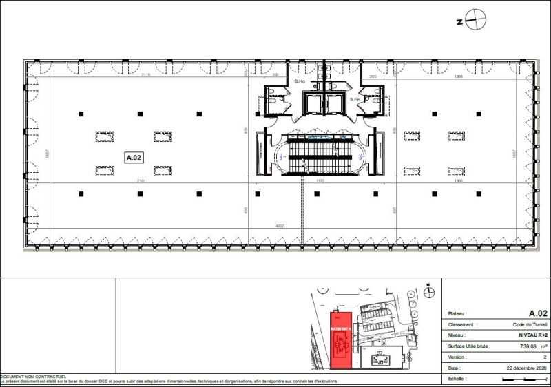Location bureaux 739 m² non divisibles