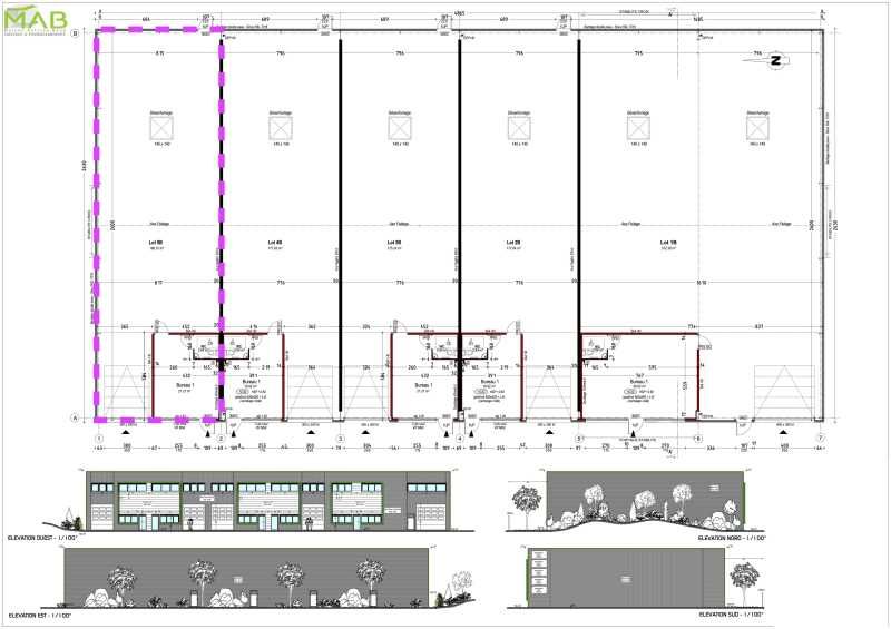 Location entrepots 258 m² non divisibles