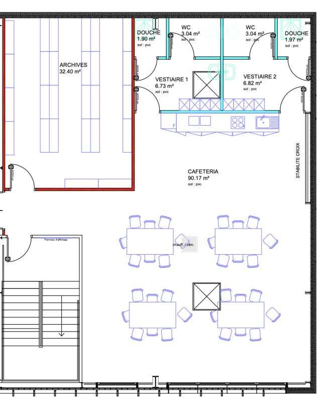 Location bureaux 148 m² non divisibles