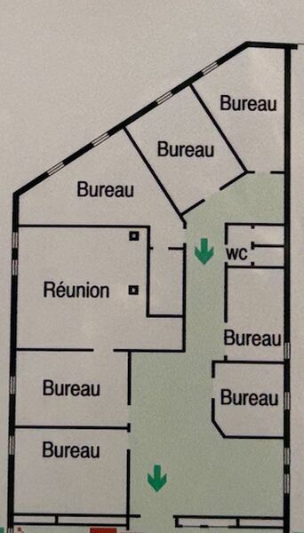 Location bureaux 197 m² non divisibles