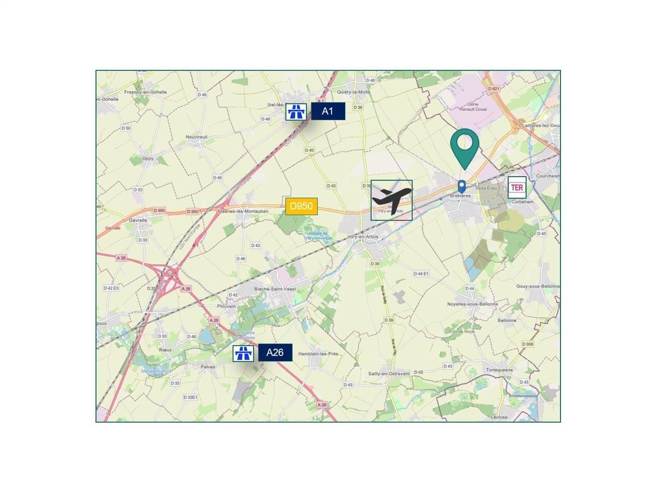 6160 m² pour cetentrepôts classe a en location à Brebières