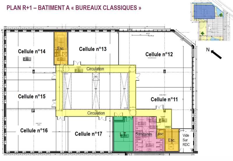 Location bureaux 1714 m² divisibles à partir de 94 m²