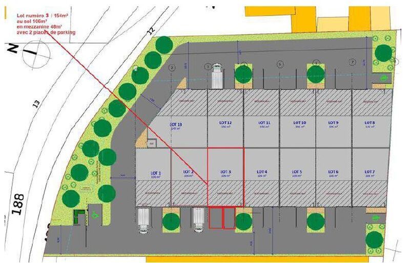 Location entrepots 154 m² non divisibles