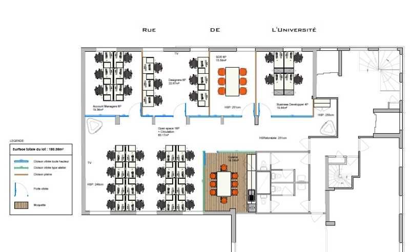 Vente bureaux 208 m² non divisibles