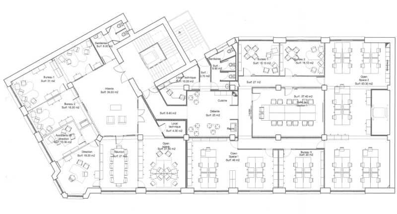 Location bureaux 492 m² non divisibles