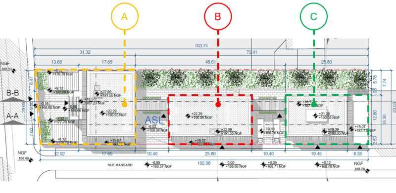 Vente bureaux 170 m² non divisibles