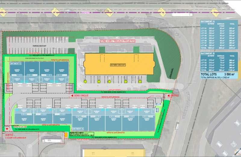 Location entrepots 1740 m² divisibles à partir de 274 m²