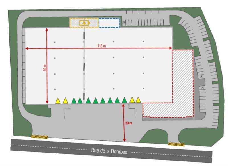 Location entrepots 9623 m² non divisibles