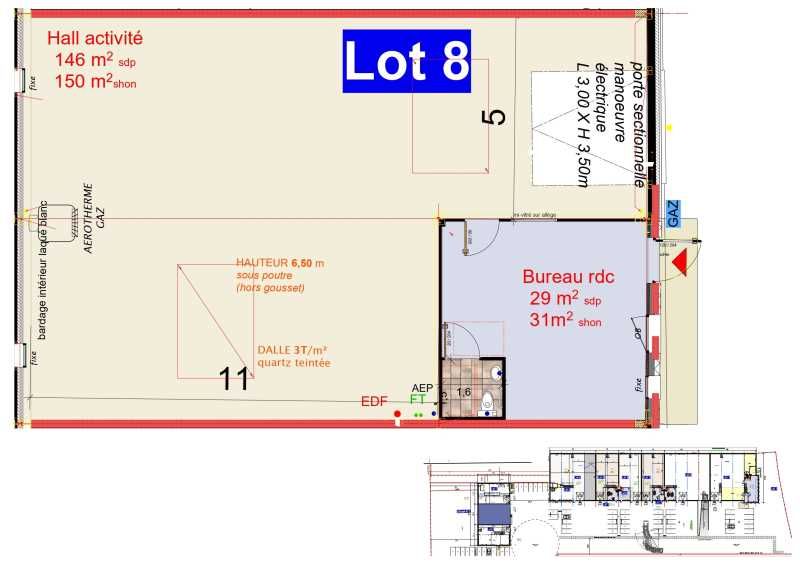 Location entrepots 203 m² non divisibles