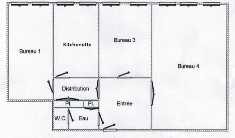 Vente bureaux 117 m² non divisibles