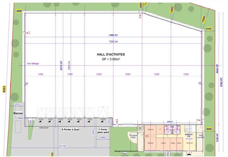 Location entrepots 3643 m² non divisibles