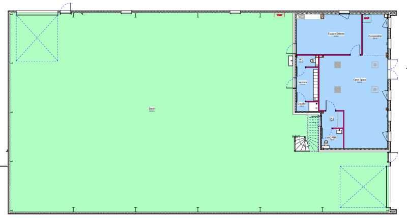 Location entrepots 801 m² non divisibles