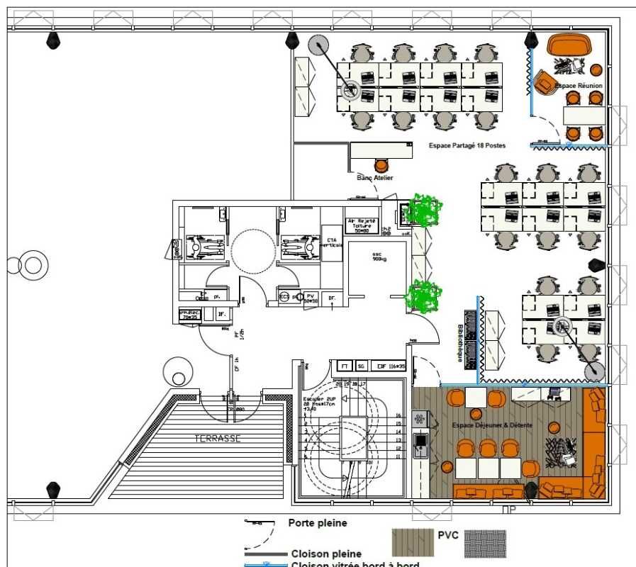 Location bureaux 150 m² non divisibles