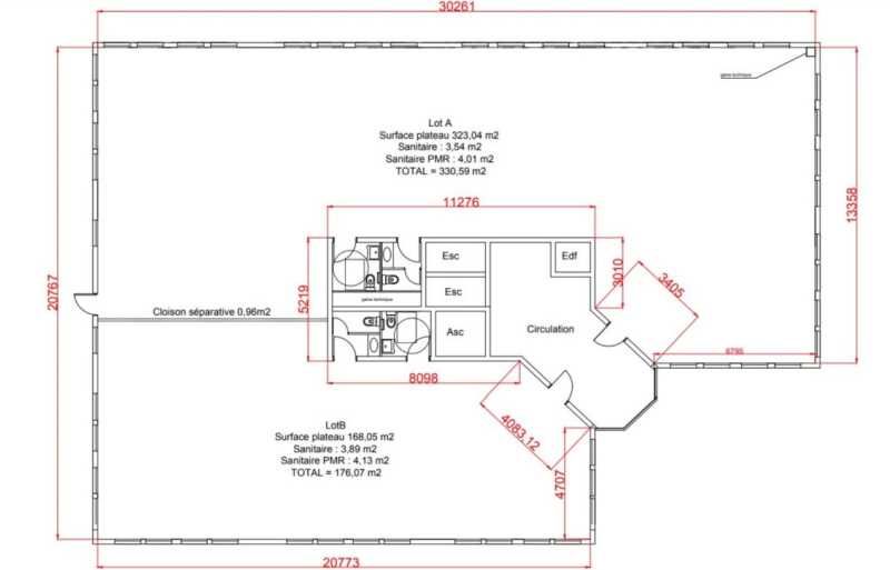 Vente bureaux 508 m² divisibles à partir de 177 m²