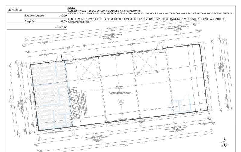 Location entrepots 409 m² divisibles à partir de 137 m²