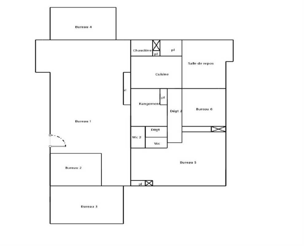 Vente bureaux 163 m² non divisibles