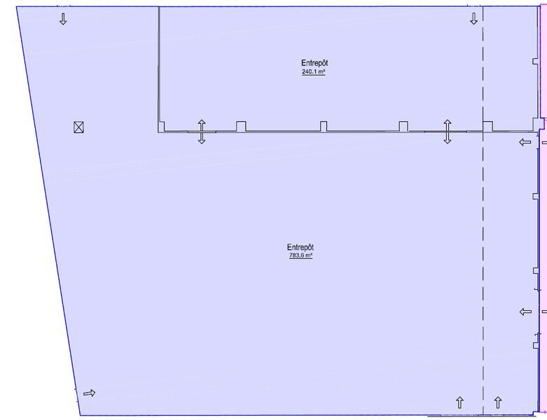 Location entrepots 1034 m² non divisibles