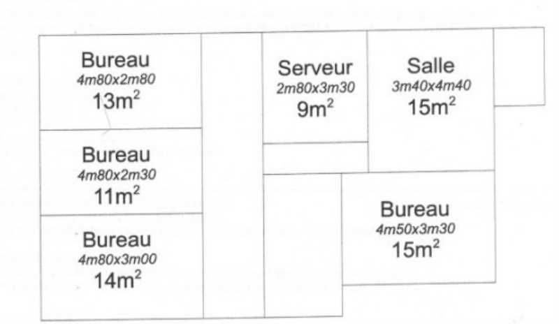 Vente bureaux 183 m² non divisibles