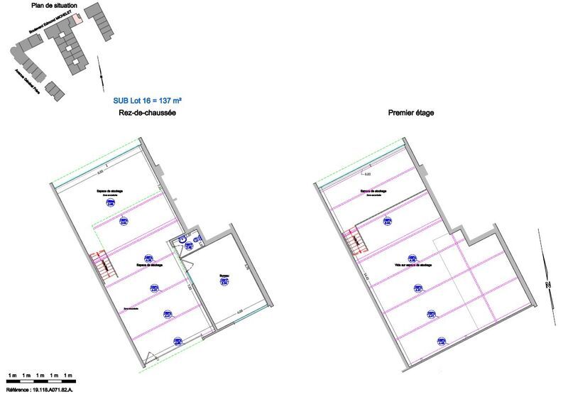 Location entrepots 137 m² non divisibles