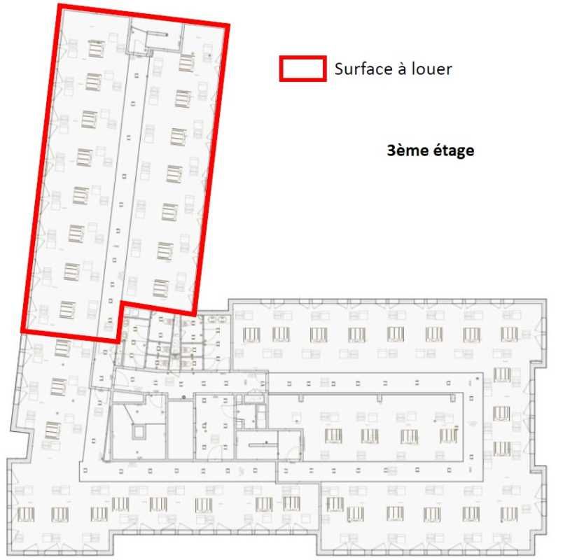 Location bureaux 1624 m² divisibles à partir de 111 m²