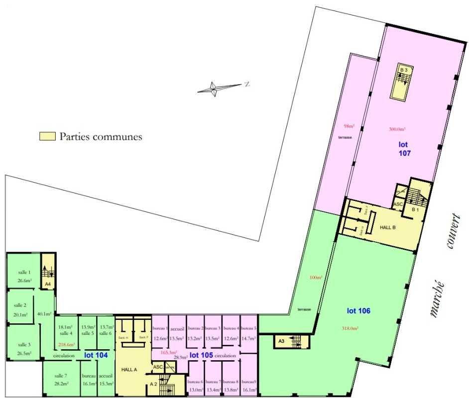 Vente bureaux 1262 m² divisibles à partir de 222 m²