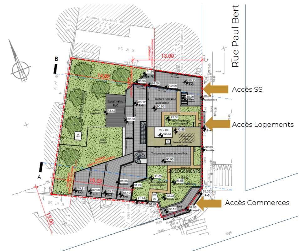 Vente locaux commerciaux 77 m² non divisibles