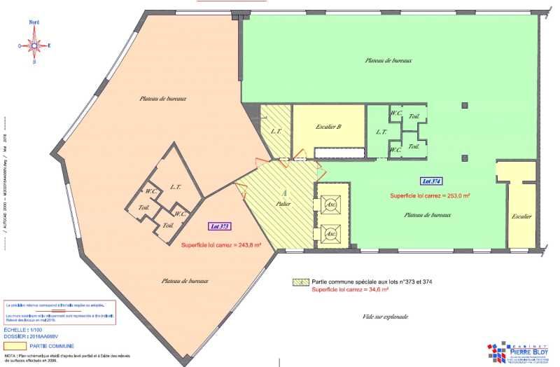 Vente bureaux 244 m² non divisibles