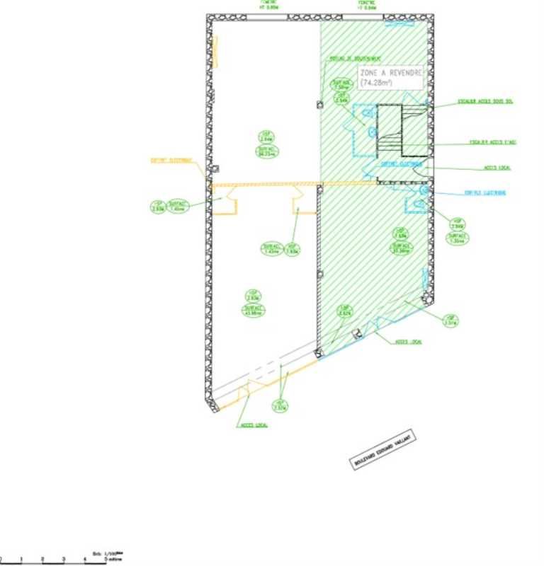Vente locaux commerciaux 62 m² non divisibles